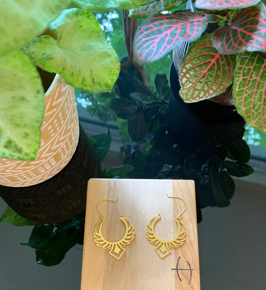 Golden wings earrings
